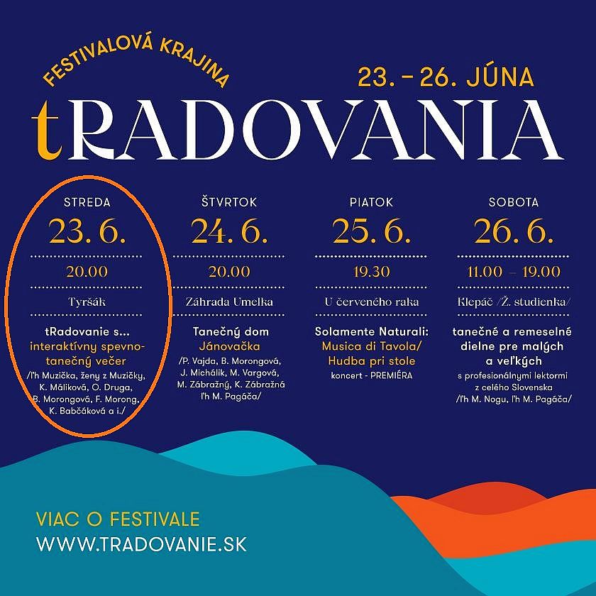 Read more about the article MUZIČKA na festivale tRADOVANIE, Tyršák – 23.6.2021